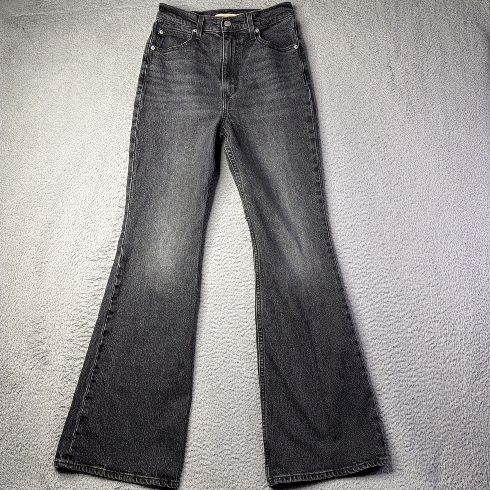 Levi's Premium 70s High Flare Jeans Womens 26 Gray Charcoal Wash High Rise 26x32